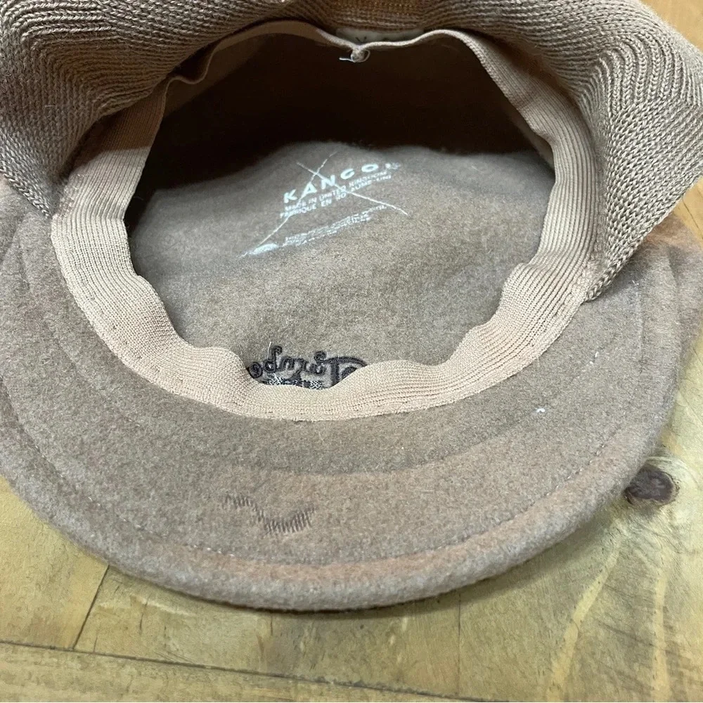 Vintage Royal Troon Golf Club Flat Cap Beret Camel Tan with Perfect Logo Kangol - Picture 2 of 9